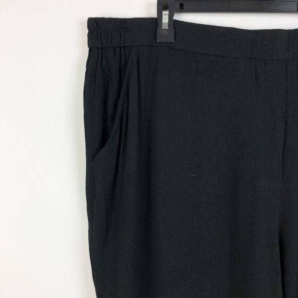 HALOGEN Women Ankle Pants Size 22 Black Flat Front Straight Leg Trousers NWOT - Picture 4 of 8